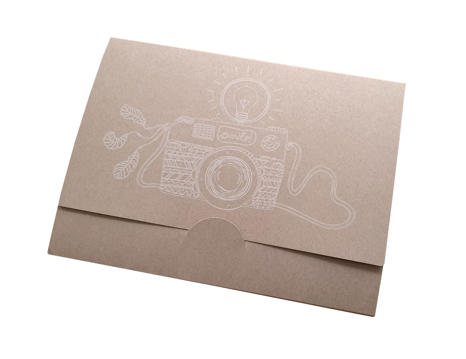 8SMQ16-850-KR Faltmappe Motiv Kamera - Kraftpapier -