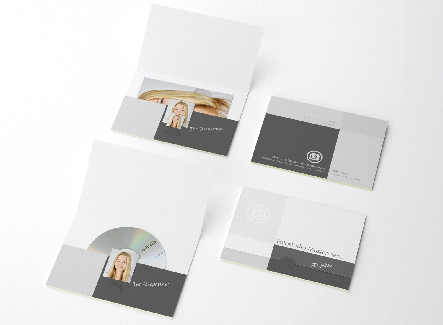 3PMQ13-EG Portraitmappe für CDs und für Bilder bis 10x15cm Offsetdruck